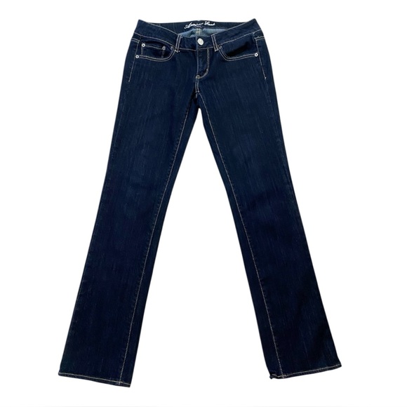 American Eagle Outfitters Denim - American Eagle Women's Straight Leg Stretch Jeans Size 6 Regular Blue Low Rise